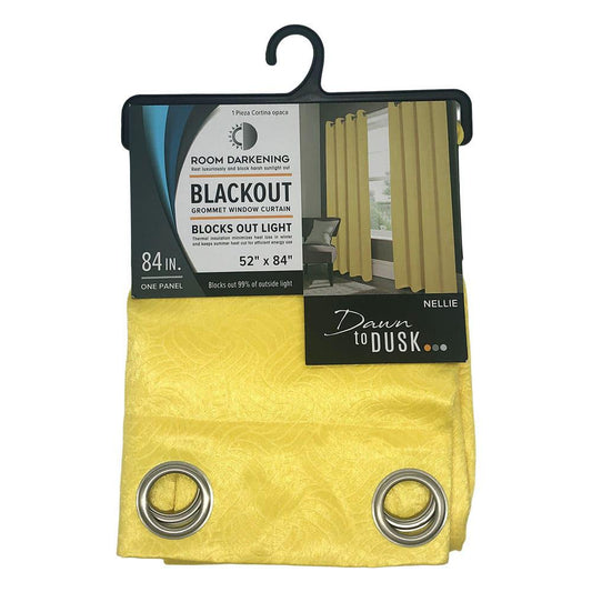 Cortina Rt Designer Nellie Blackout Con Aros 54" x 84" - Amarillo