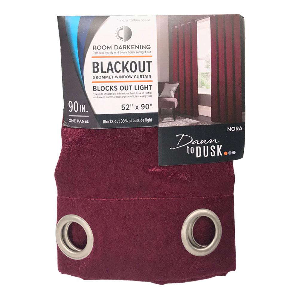 Cortina Rt Designer Nora Blackout 52" x 90" - Rojo Vino