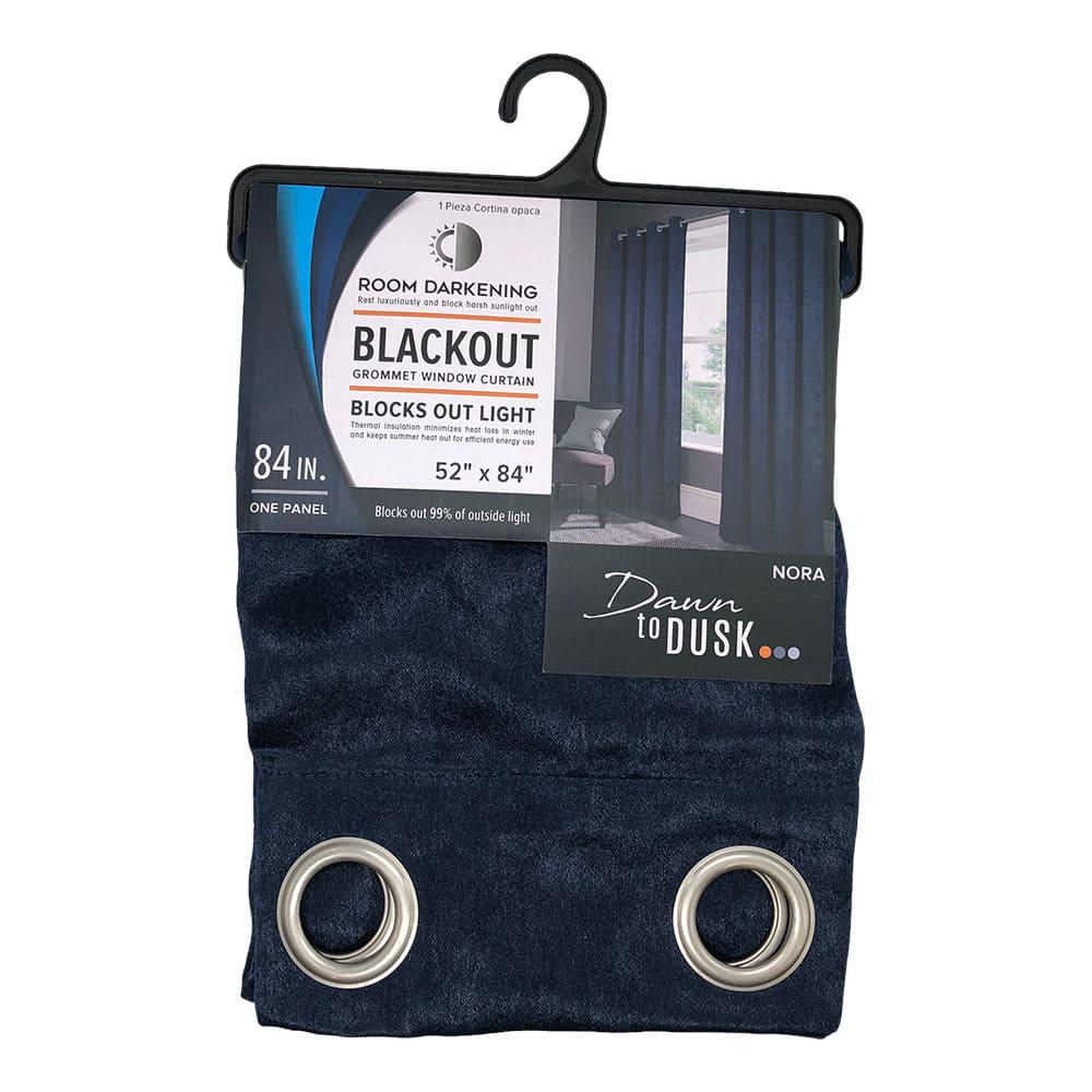 Cortina Rt Designer Nora Blackout Con Aros de 52" x 84" - Azul Marino