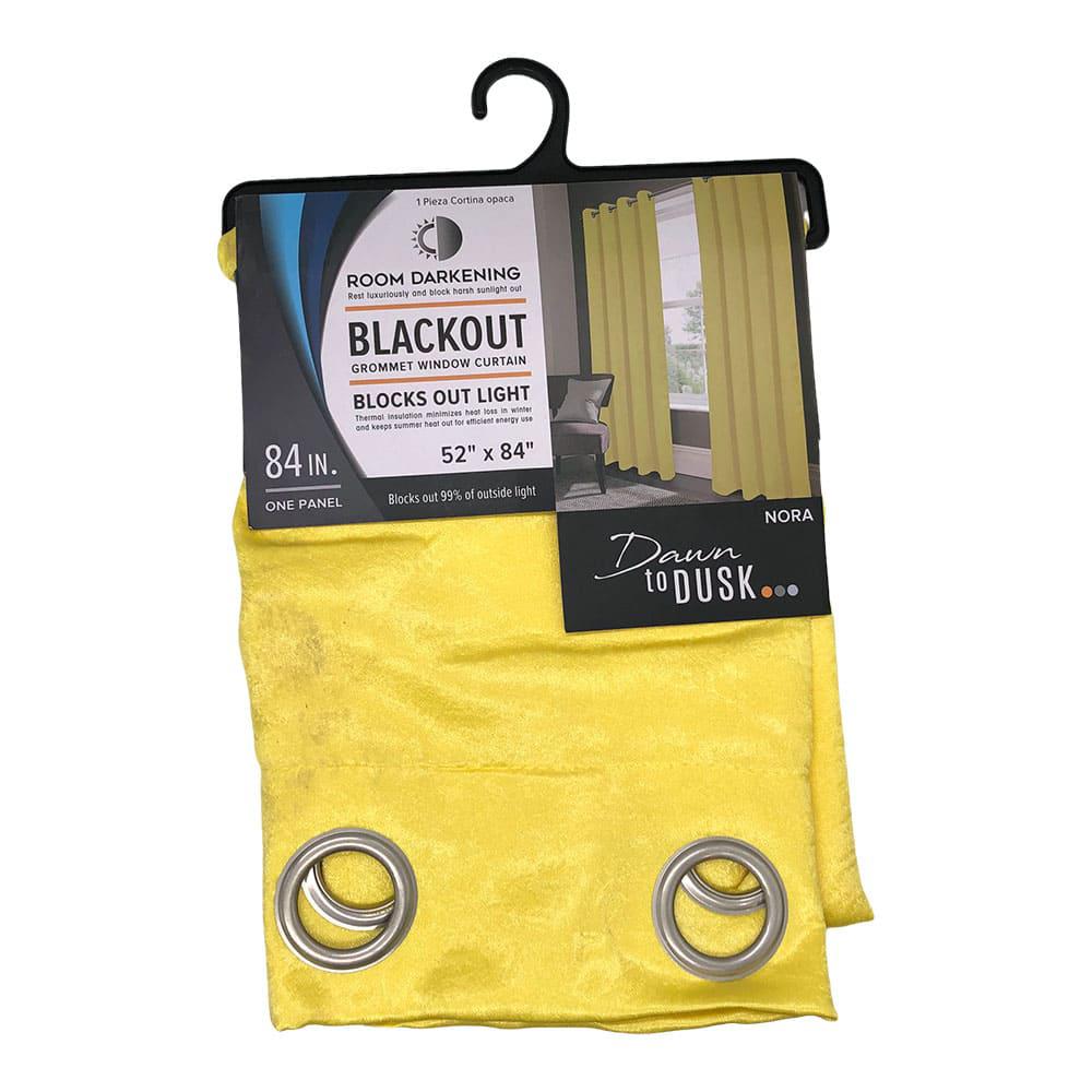 Cortina Rt Designer Nora Blackout Con Aros de 52" x 84" - Mostaza