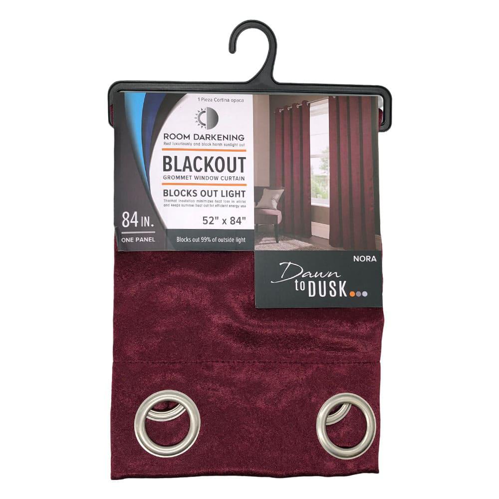 Cortina Rt Designer Nora Blackout Con Aros de 52" x 84" - Rojo Vino