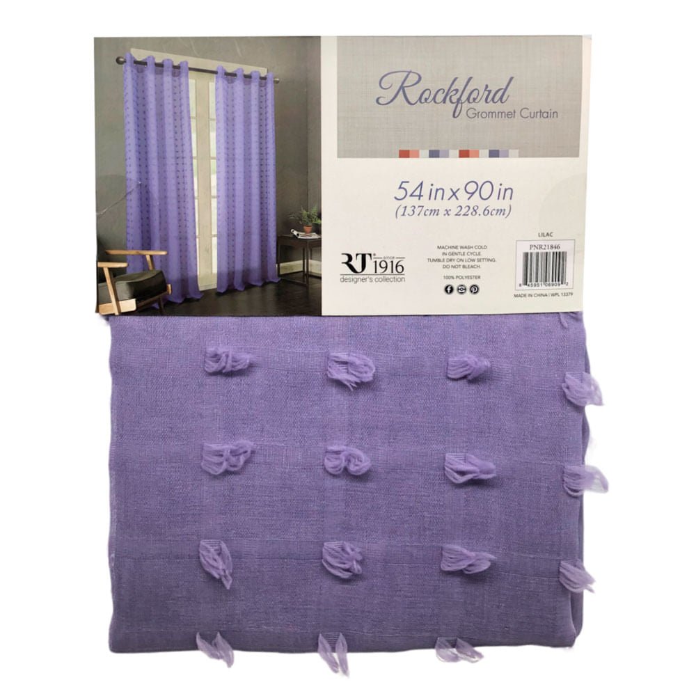 Cortina Rt Designer Rockford Con Aros de 54" x 90" - Morado claro