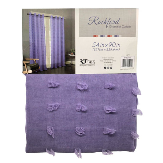 Cortina Rt Designer Rockford Con Aros de 54" x 90" - Morado claro