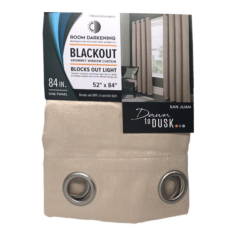 Cortina Rt Designer San Juan Blackout Con Aros de 52" x 84" - Beige