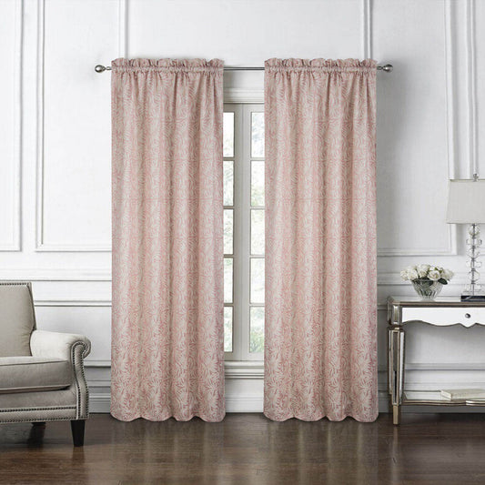 Cortina Rt Designer San Tropez Con Rod Pocket 53" x 84" - Rosa claro