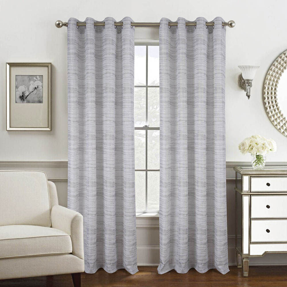 Cortina Rt Designer Tropez Con Aros 54" X 84" - Gris Claro