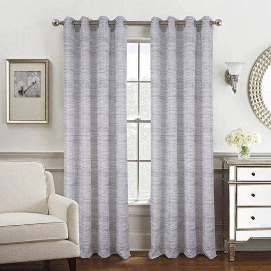 Cortina Rt Designer Tropez Con Aros 54" X 84" - Gris Claro