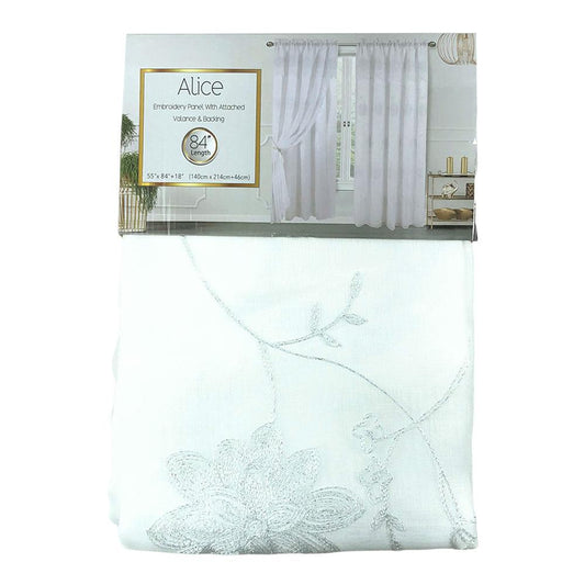 Cortina Sally Textile Alice Con Rod Pocket 55" x 84" - Blanco