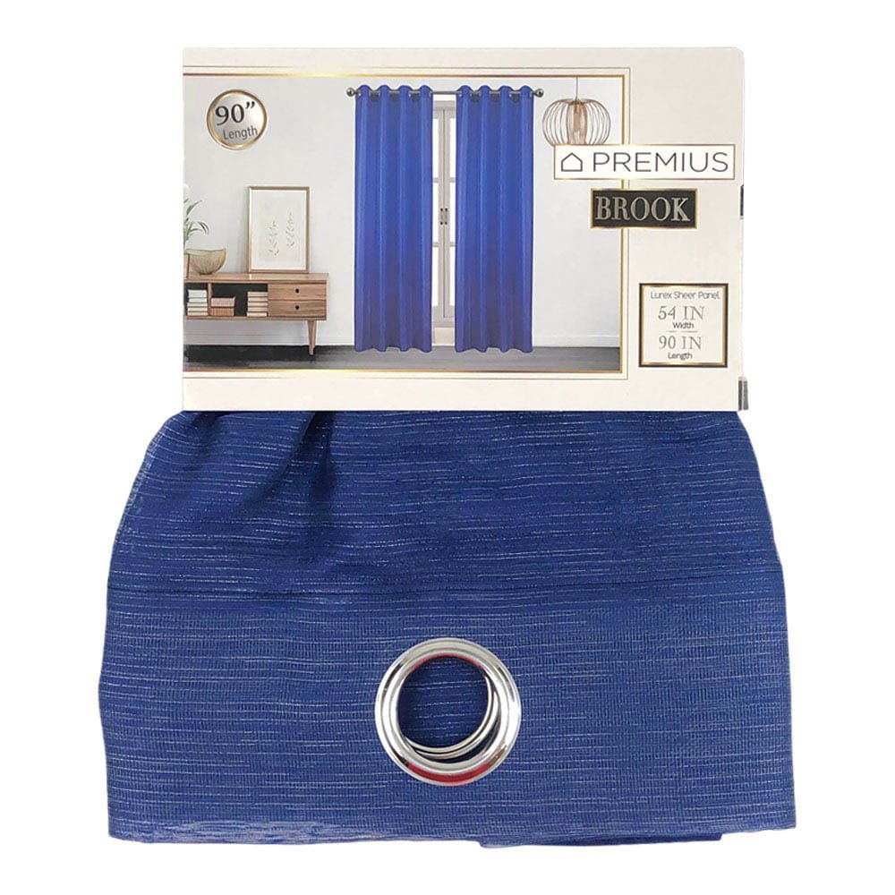 Cortina Sally Textile Brook Con Aros 54" x 90" - Azul