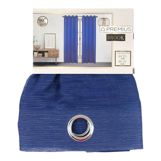 Cortina Sally Textile Brook Con Aros 54" x 90" - Azul