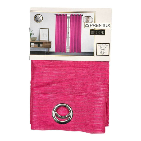 Cortina Sally Textile Brook Con Aros 54" x 90" - Fucsia