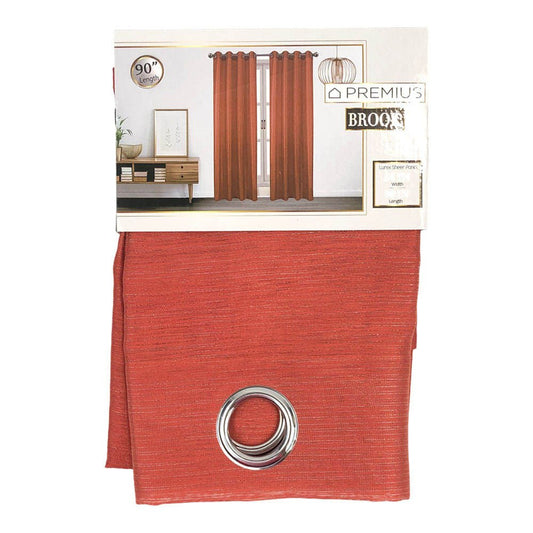 Cortina Sally Textile Brook Con Aros 54" x 90" - Naranja