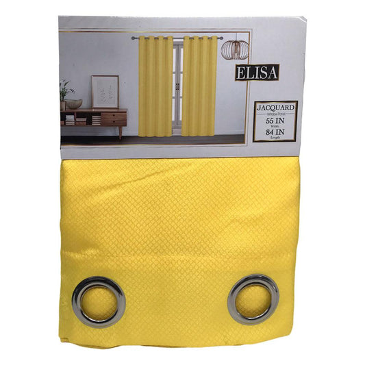 Cortina Sally Textile Elisa Con Aros 55" x 84" - Amarillo