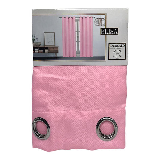 Cortina Sally Textile Elisa Con Aros 55" x 84" - Rosa Claro