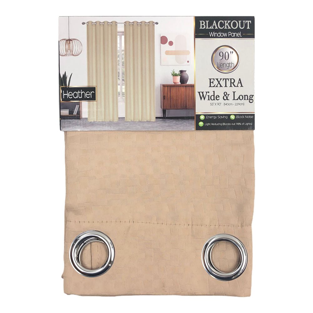Cortina Sally Textile Heather Blackout Con Aros 54" x 84" - Trigo