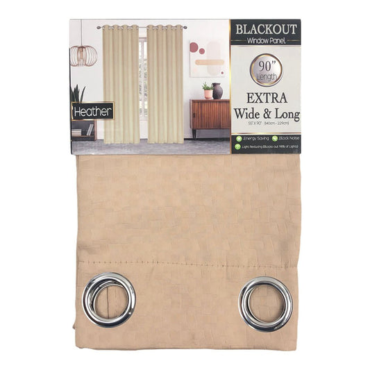 Cortina Sally Textile Heather Blackout Con Aros 54" x 84" - Trigo
