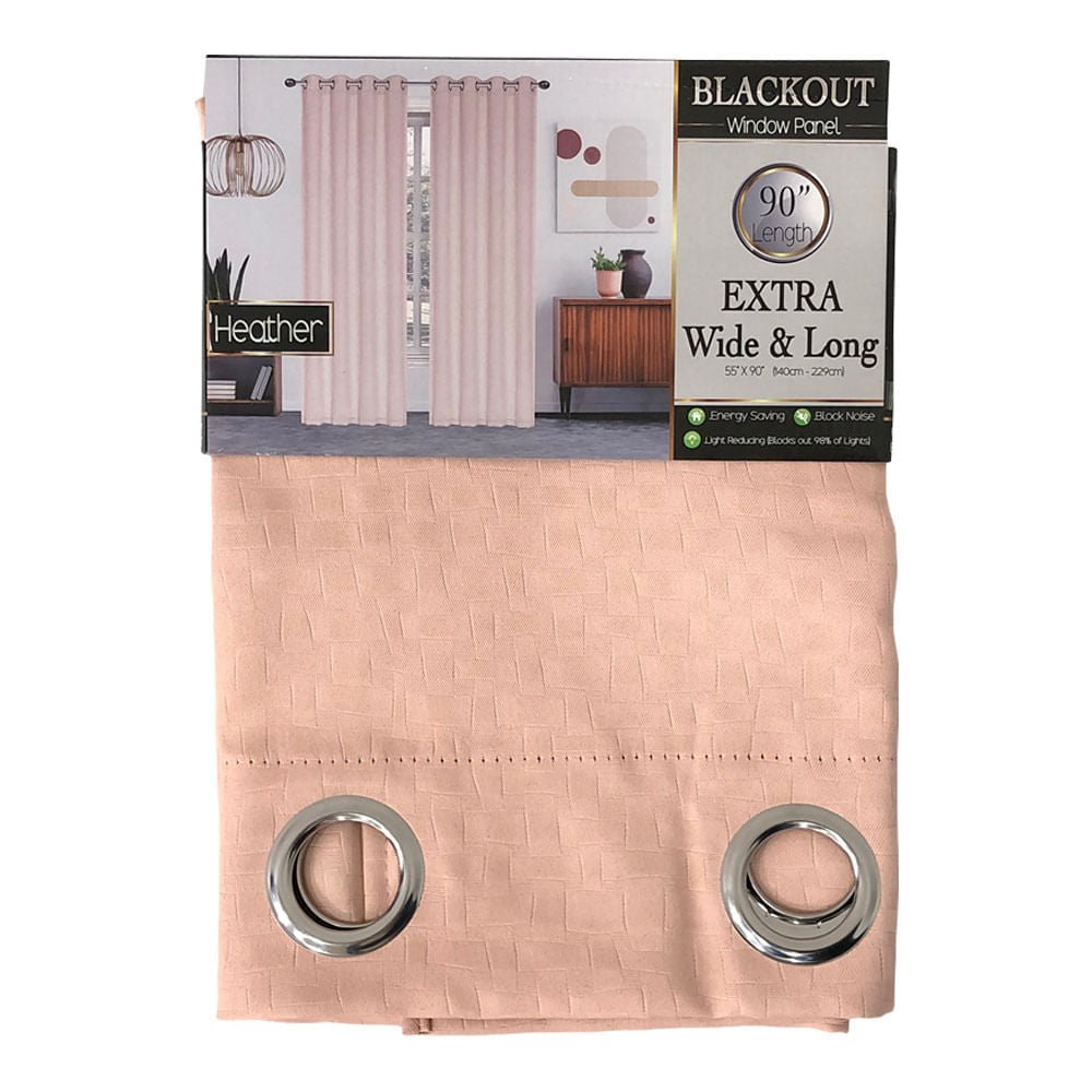 Cortina Sally Textile Heather Blackout Con Aros 55" x 90" - Durazno