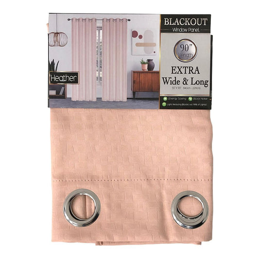 Cortina Sally Textile Heather Blackout Con Aros 55" x 90" - Durazno