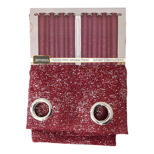 Cortina Sally Textile Jennessy Con Aros 54" x 84" - Rojo oscuro
