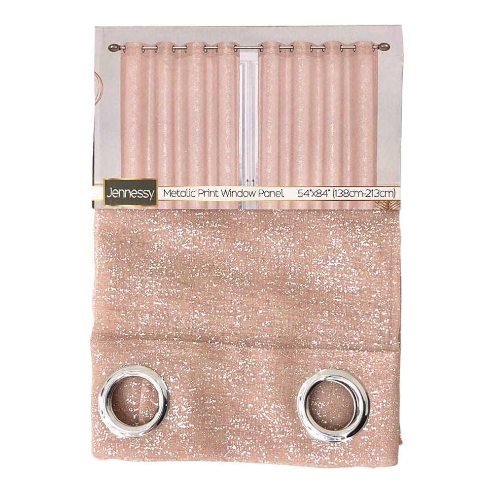 Cortina Sally Textile Jennessy Con Aros 54" x 84" - Rosa claro
