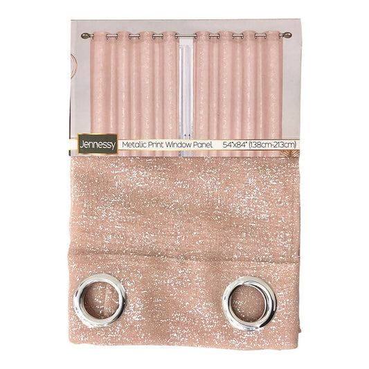 Cortina Sally Textile Jennessy Con Aros 54" x 84" - Rosa claro