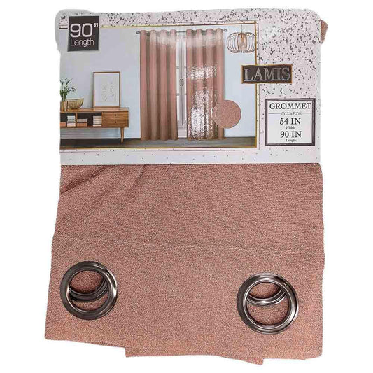 Cortina Sally Textile Lamis Con Aros de 54" x 90" - Camel