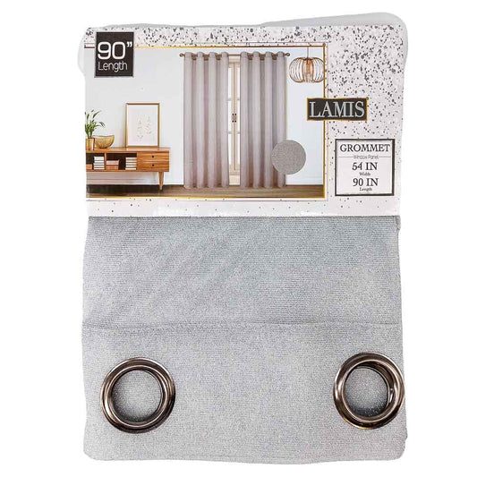 Cortina Sally Textile Lamis Con Aros de 54" x 90" - Gris Claro