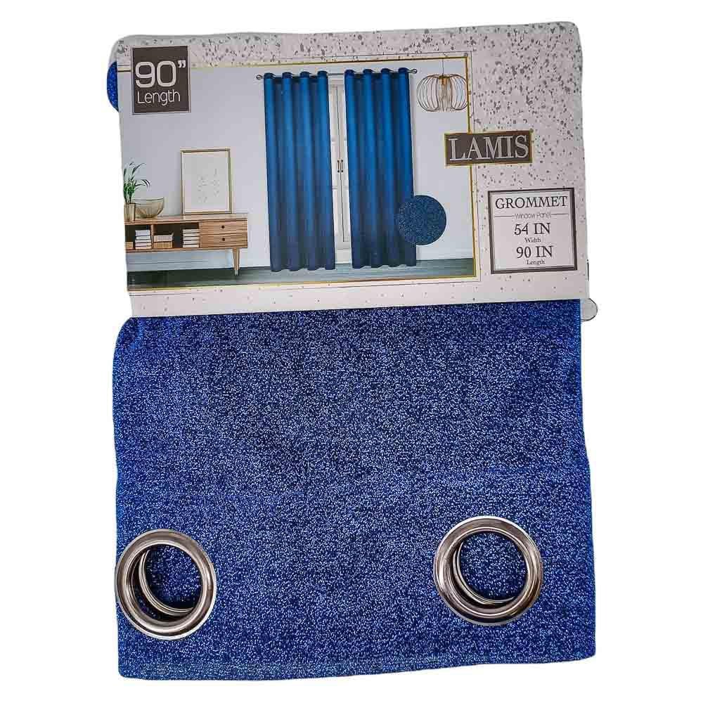 Cortina Sally Textile Lamis Con Aros de 54" x 90" - Turquesa Azulado