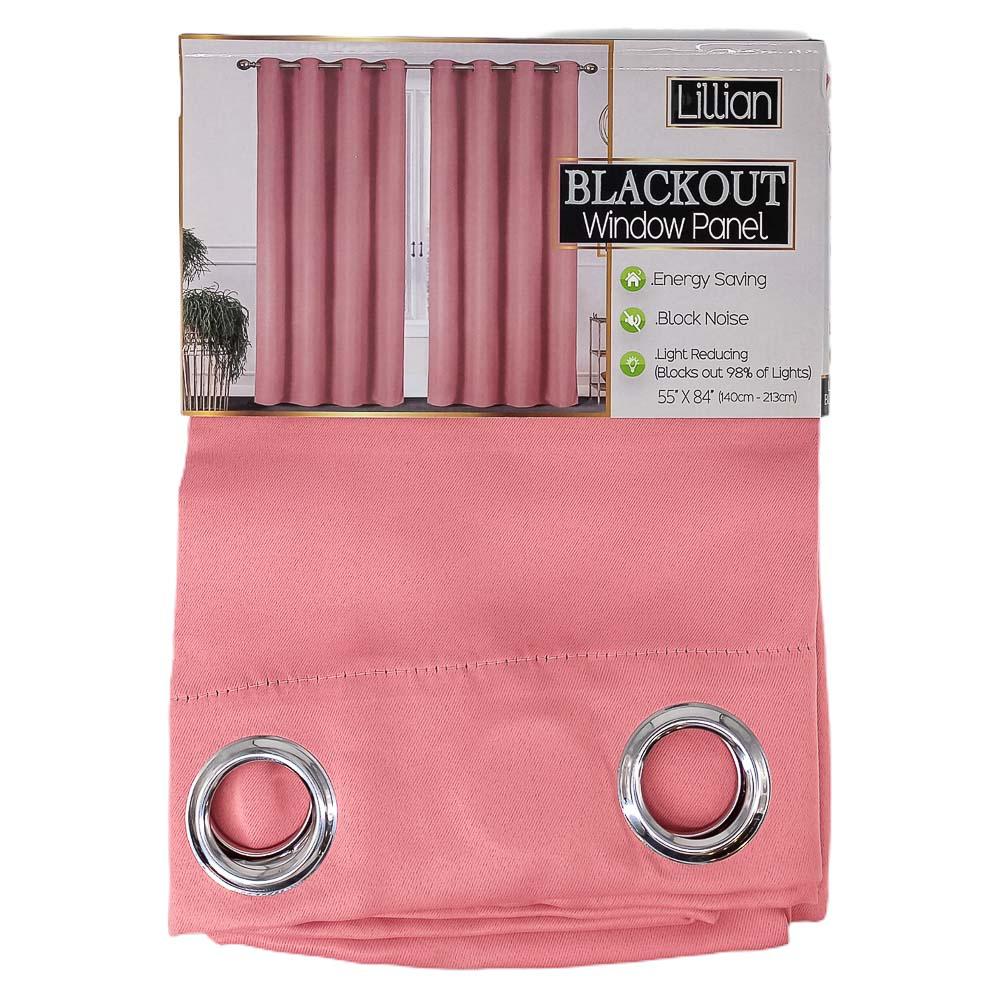 Cortina Sally Textile Lillian Blackout Con Aros 55" x 84" - Coral Claro