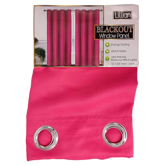 Cortina Sally Textile Lillian Blackout Con Aros 55" x 84" - Fucsia