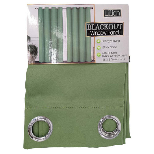 Cortina Sally Textile Lillian Blackout Con Aros 55" x 84" - Verde Claro