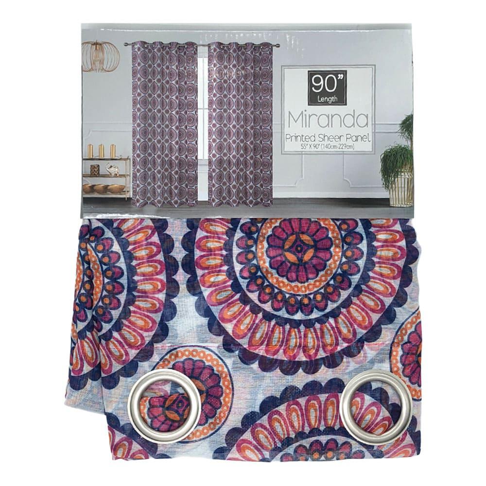 Cortina Sally Textile Miranda Con Aros 55" x 90" - Multicolor