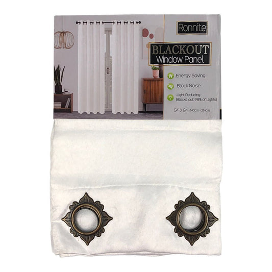 Cortina Sally Textile Ronnite Blackout Con Aros 54" x 84" - Blanco