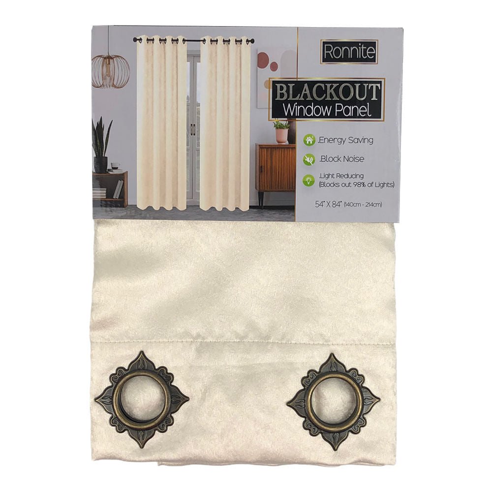 Cortina Sally Textile Ronnite Blackout Con Aros 54" x 84" - Marfil