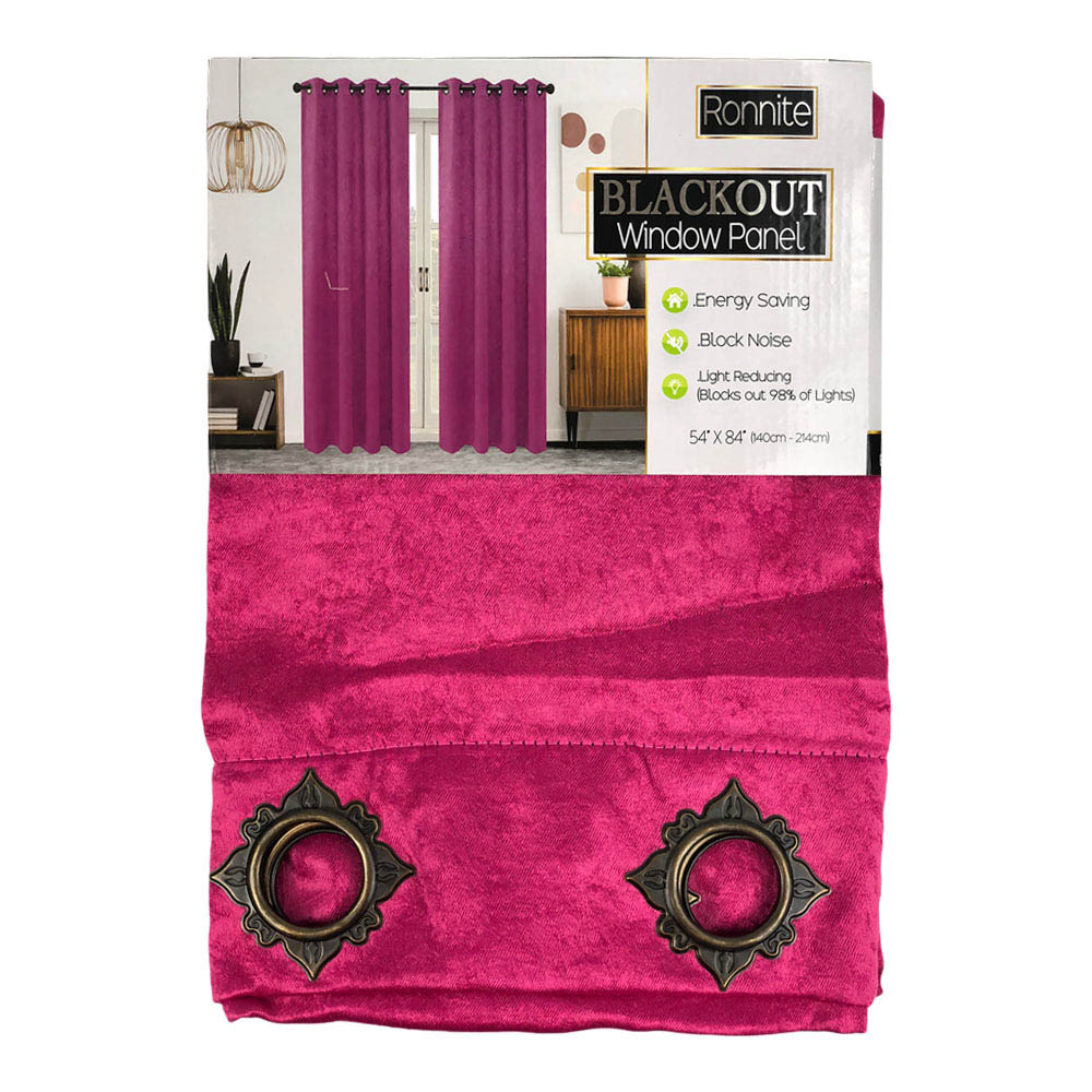 Cortina Sally Textile Ronnite Blackout Con Aros 54" x 84" - Rosa
