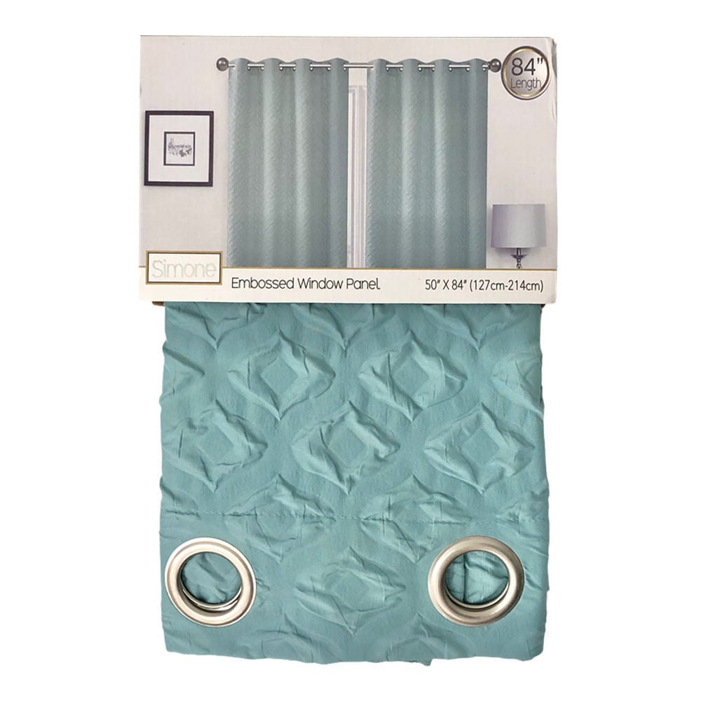 Cortina Sally Textile Simone Con Aros 54" x 84" - Aguamarina oscuro