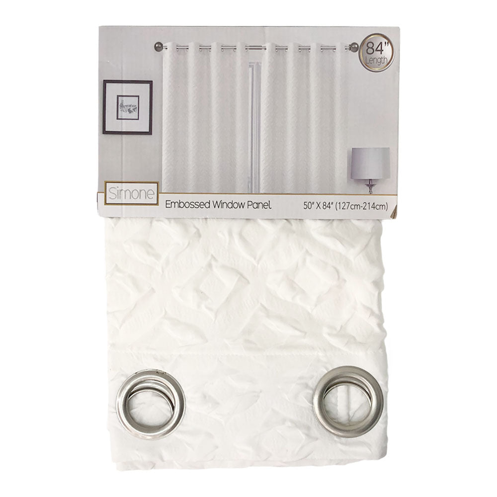 Cortina Sally Textile Simone Con Aros 54" x 84" - Blanco