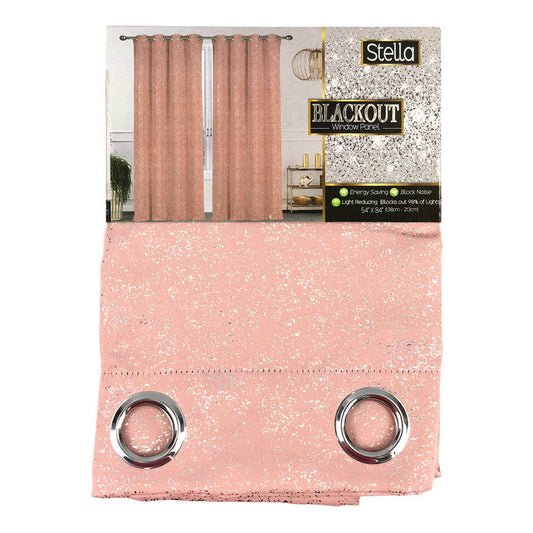 Cortina Sally Textile Stella Blackout Con Aros 54" x 84" - Coral