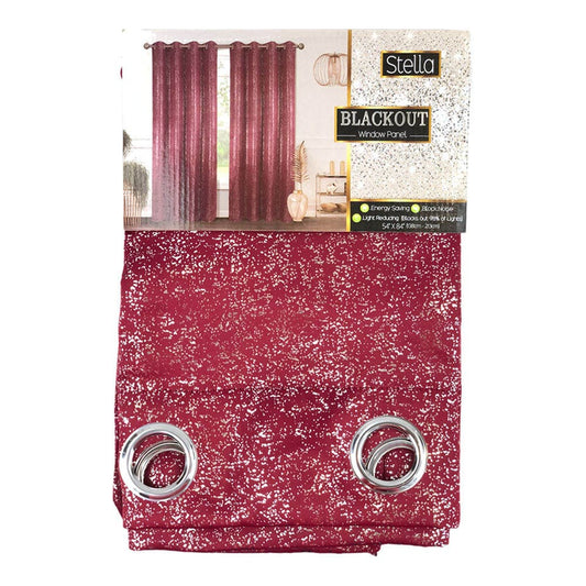 Cortina Sally Textile Stella Blackout Con Aros 54" x 84" - Rojo oscuro