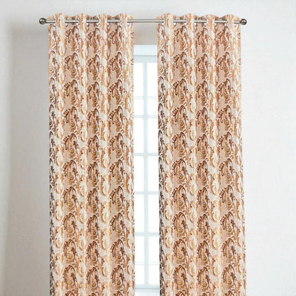 Cortina Samara 55” X 84” Jacquard Burgundy C/Aros - Sally Textile - Titan.com.pa - 806718106962