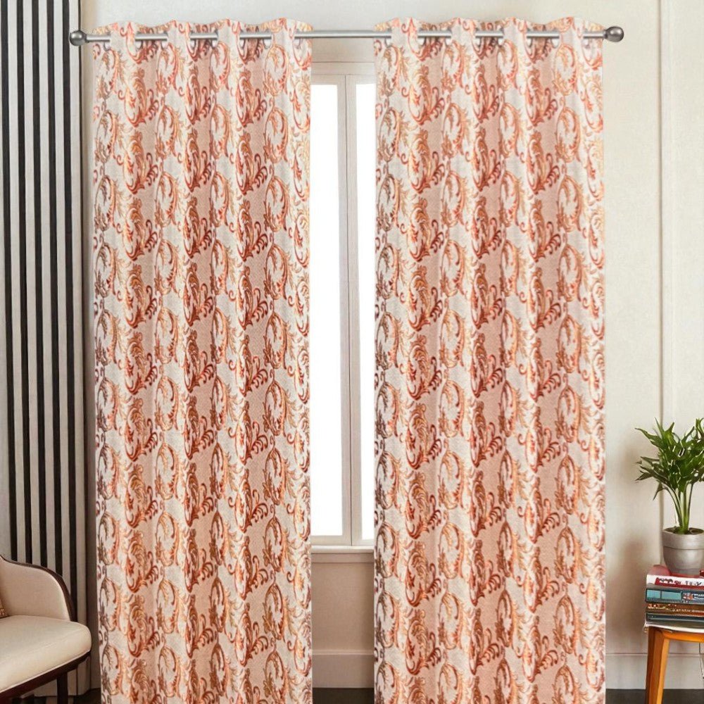 Cortina Samara 55” X 84” Jacquard Red C/Aros - Sally Textile - Titan.com.pa - 806718106931