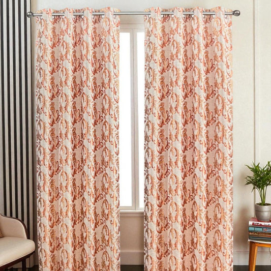 Cortina Samara 55” X 84” Jacquard Red C/Aros - Sally Textile - Titan.com.pa - 806718106931