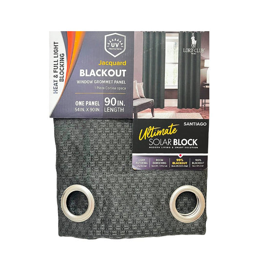 Cortina Santiago Lord Club / Blackout / Charcoal con Aros – 54" x 90" - Lord Club - Titan.com.pa - 2100000238569
