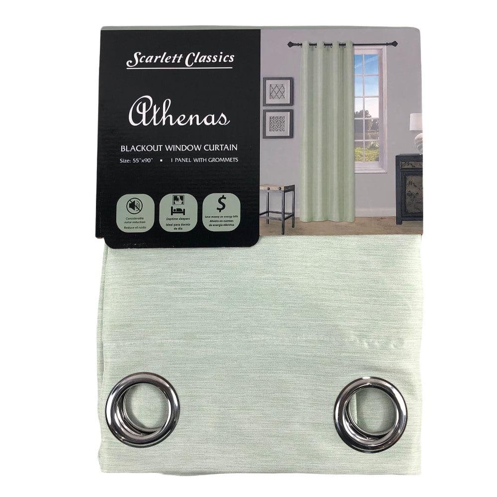 Cortina Scarlett Classics Athenas Blackout Con Aros 55" x 90" - Verde Claro