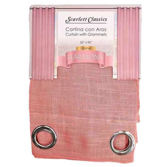 Cortina Scarlett Classics Harmony Con Aros 55" x 90" - Coral Claro