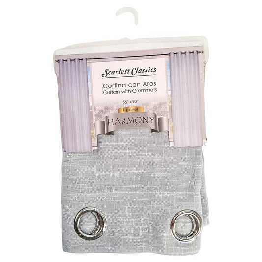 Cortina Scarlett Classics Harmony Con Aros 55" x 90" - Gris Claro