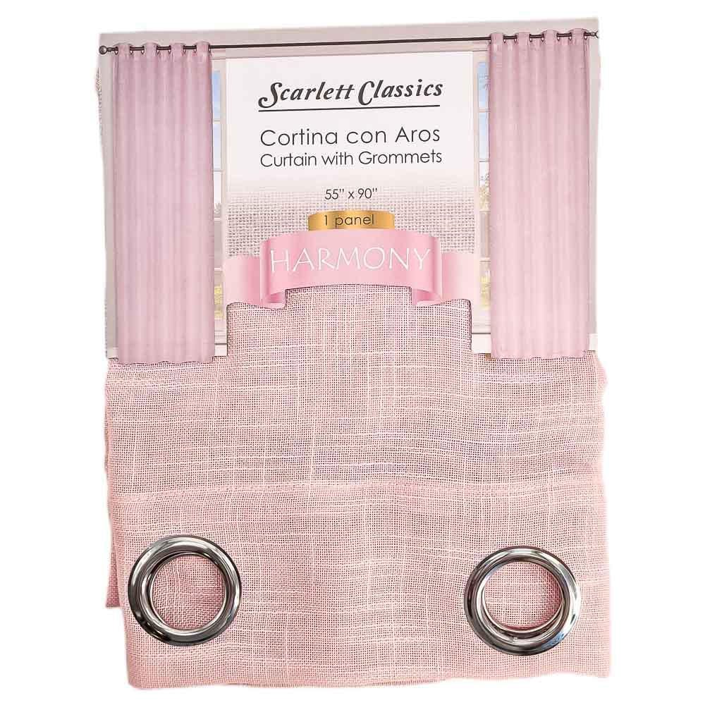 Cortina Scarlett Classics Harmony Con Aros 55" x 90" - Rosa Claro