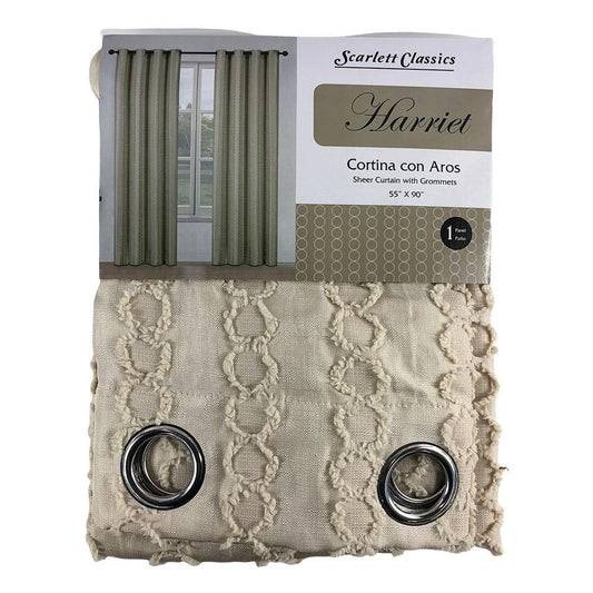 Cortina Scarlett Classics Harriet Con Aros 55" x 90" - Beige