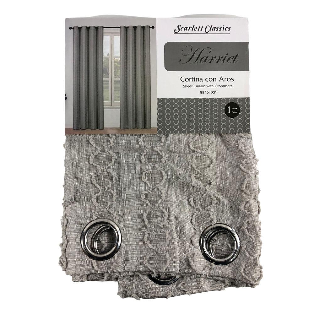 Cortina Scarlett Classics Harriet Con Aros 55" x 90" - Gris