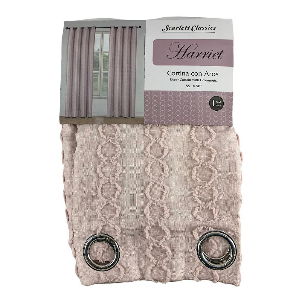 Cortina Scarlett Classics Harriet Con Aros 55" x 90" - Rosa Claro